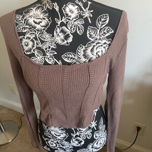 PacSun Mauve Ribbed Knit Top